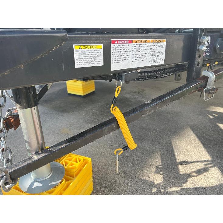 MECMO 4ft Breakaway Trailer Cable Trailer Brake Safety Cable Heavy Duty Stainless Steel Spring Towing Coiled Wire, Replacement Trailer Break Away