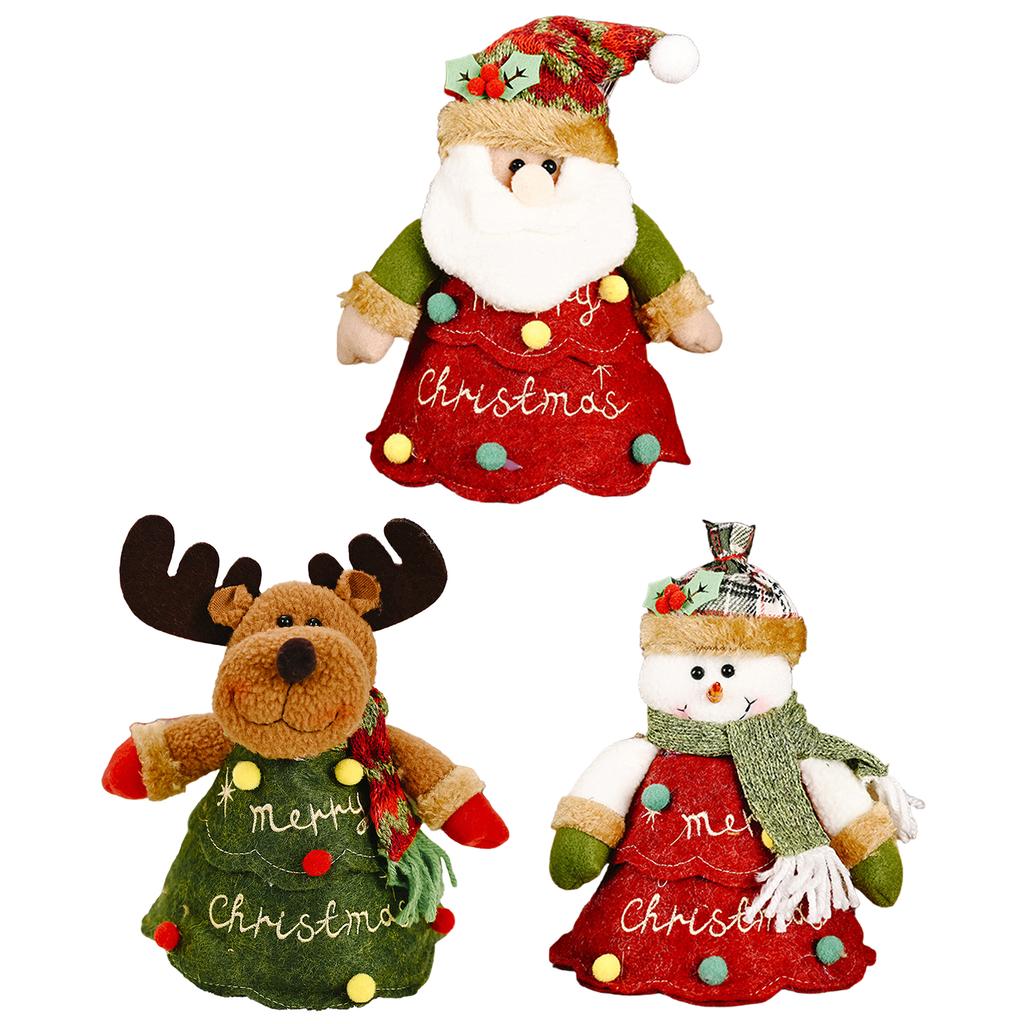 Christmas Santa/Snowman/Elk Gifts Bags Thickened Felt Material,With Zipper Design Reusable Christmas Gift Bags For Apples/Candie