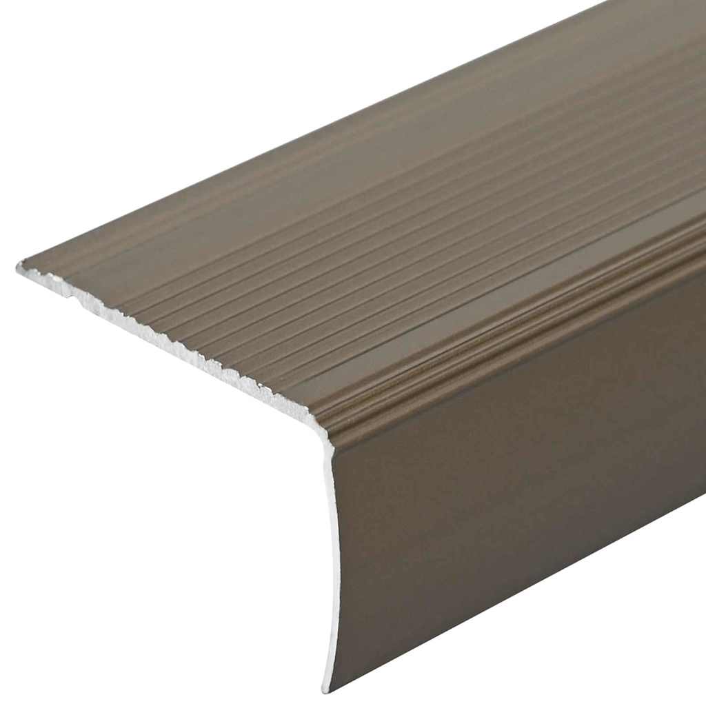 Stair Nosing Profiles 10 pcs Brown 67 x 3 x 2 cm Aluminum