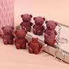 Cute Bear Matte Lipstick Keychain Lipstick Waterproof Lasting Lip Glaze Portable Lip Gloss