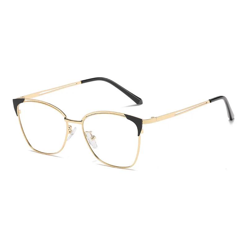 Women Luxury Blue Light Blocking Glasses Fashionable Metal Square Frame Eyewear Men Retro Designer Eyeglasses No Diopter