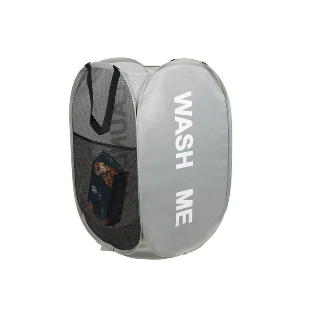 1 Folding Printed Laundry Basket For Dormitories And Bathrooms