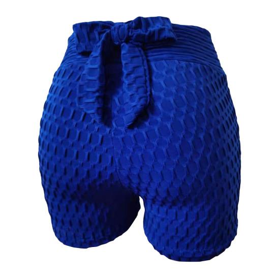 Pantaloncini sportivi da donna Elastico a vita alta Tinta unita Lacci Slim Fit Skinny Sopra il ginocchio Pantaloncini da ciclismo per yoga quotidiano morbidi e traspiranti