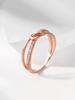 Bague double nœud en argent 925 personnalisée délicate dorée pour femme Fête d'anniversaire Créativité Haute Qualité Bijoux Fins