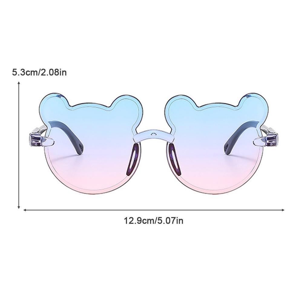 Fashion Children's Bear Cartoon Sunglasses Rimless Cartoon Bear Shape Sunglasses For Boys and Girls Children's Glasses