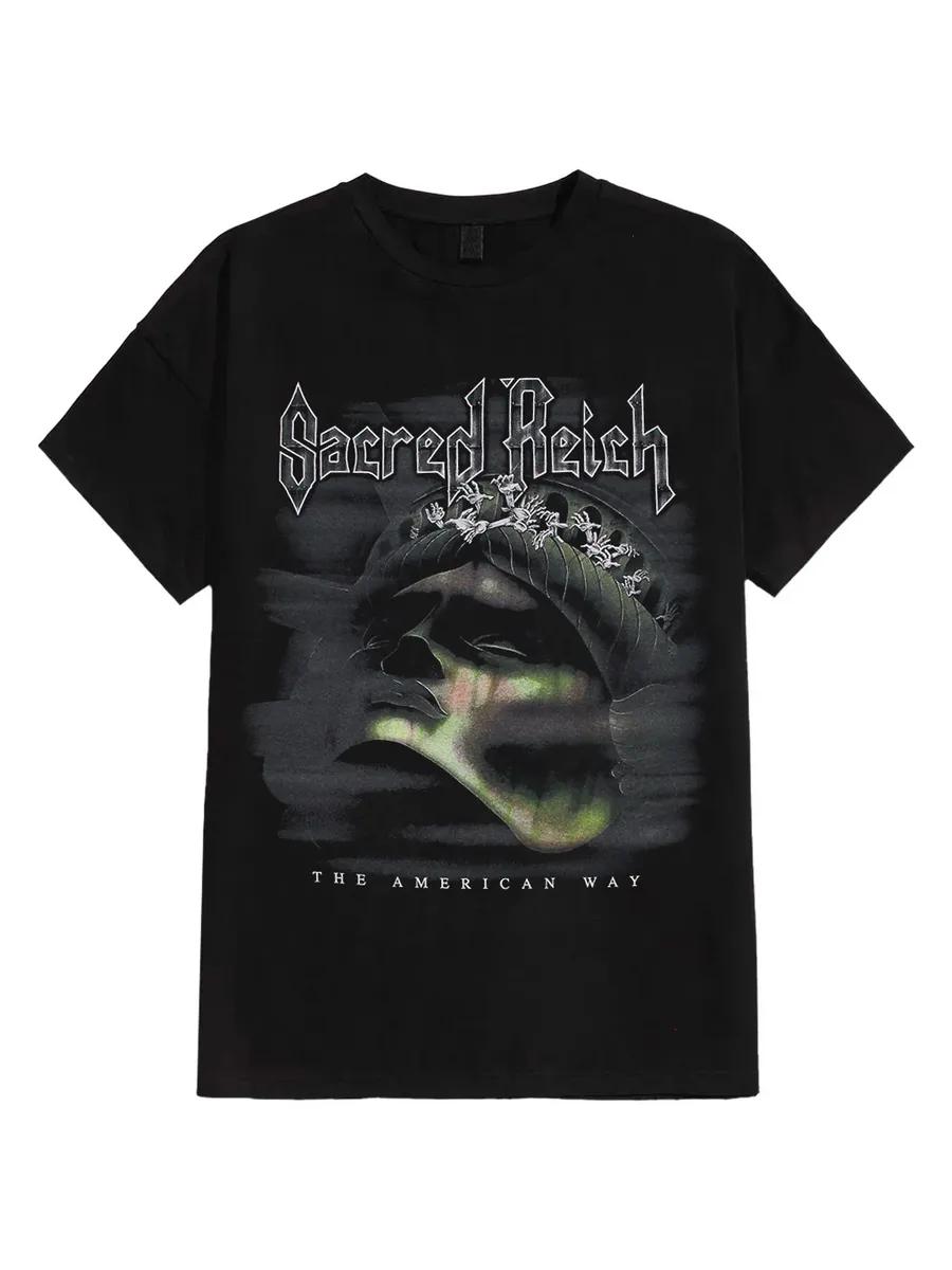 

Men s Sacred Reich Graphic T-Shirt, 100% Cotton Crew Neck Short Sleeve Tee, Casual Summer Top for Daily Wear and Gift S
