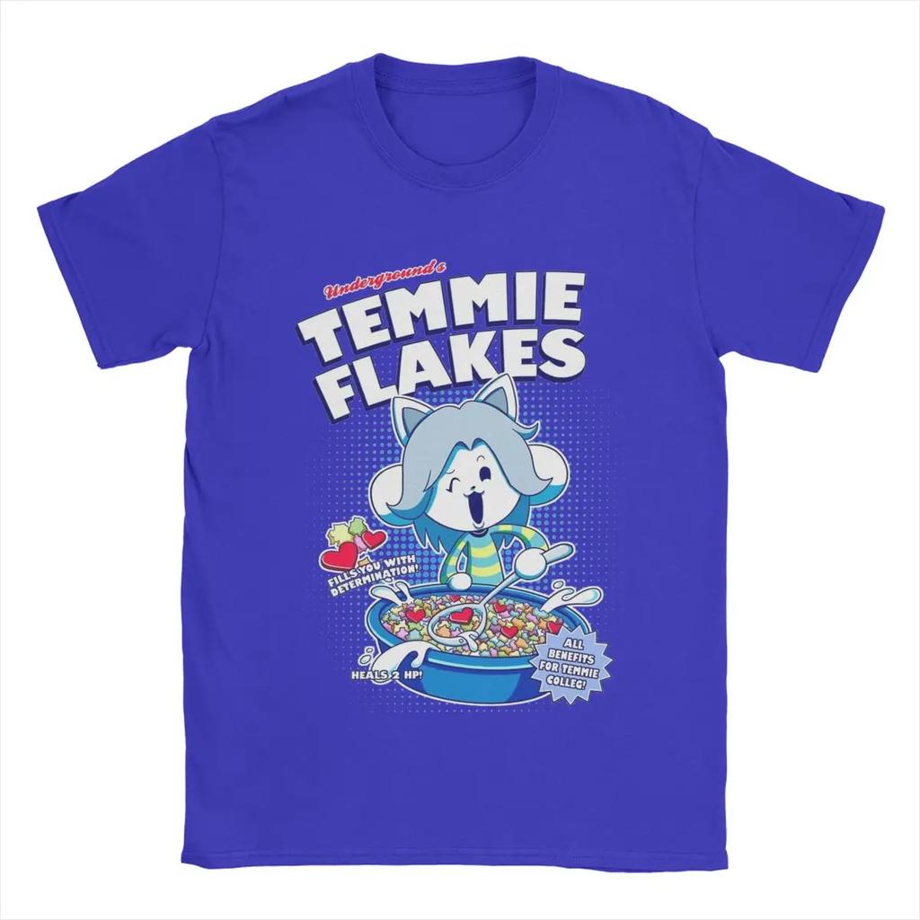 Casual Temmie Flakes Undertale T-Shirts for Round Collar 100% Cotton T Shirt Game Short Sleeve Tee Shirt Arrival Tops