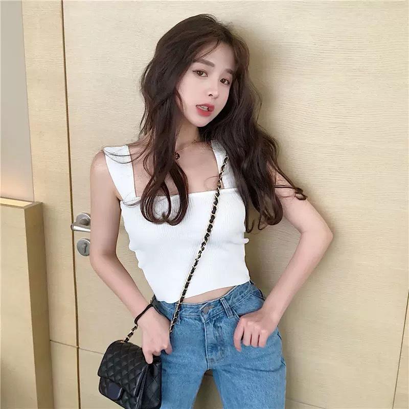 Gestricktes kleines Neckholder Damen Sommer Neu Slim-fit Netzrot West Top Innen zum Tragen Das Unterteil Tidemode