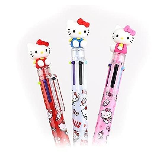 JVPEN WRITING INSTRUMENT Wociud Hello Kitty Multicolor Ballpoint Pen with Hello Kitty Figure of 0.7mm 6-Color (Set 3)