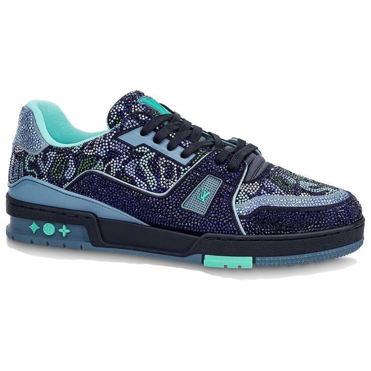 Louis Vuitton Lv Trainer Marine Navy Blue Crystal 1AARGM