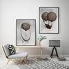 Vintage Hot Air Balloon Retro Steampunk Airship Poster Print Canvas Painitng Wall Art Pictures for Morden Living Room Home Decor