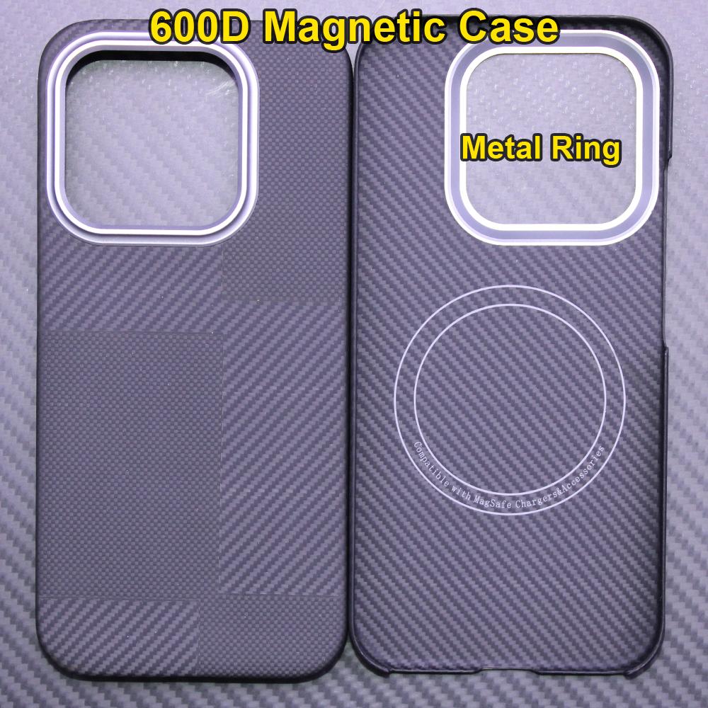 600D Real-thin Carbon Fiber Phone Case for Xiaomi 17 Case Aramid Fiber Fabric Thinhard Magnetic Balck Slim Light Red Case