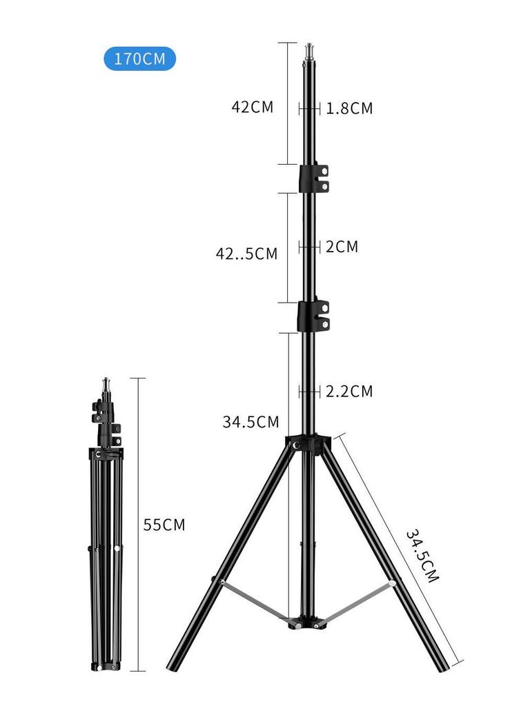 Rotating Floor-Standing Tripod with Fill Light for Mobile Live Broadcasting and Selfie