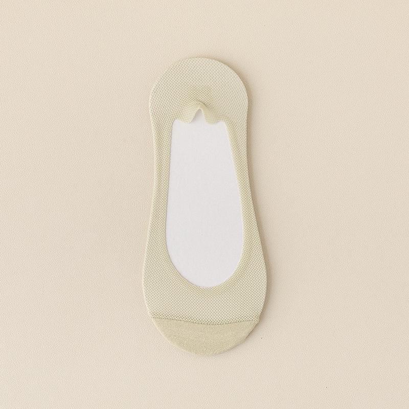 Women's Non-Slip Low-Cut Ice Silk Boat Socks – Summer Thin, Invisible, Pure Cotton, Short Style