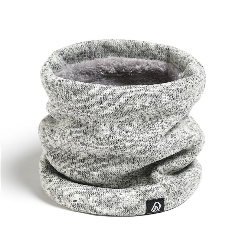 Unisex Fleece-Lined Knitted Snood: Warm Winter Neck Scarf With High-Neck Woolen Design In Versatile Korean Style