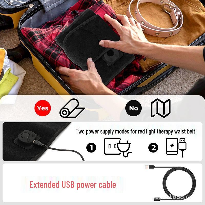 60-Bead Red Light Therapy Belt: Waist, Knee, Leg, Shoulder & Abdomen Warmer