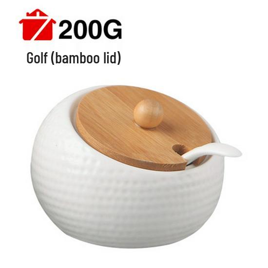 Keramikglas-Gewürzglas mit Deckel und Löffel - Einzelnes kreatives Design