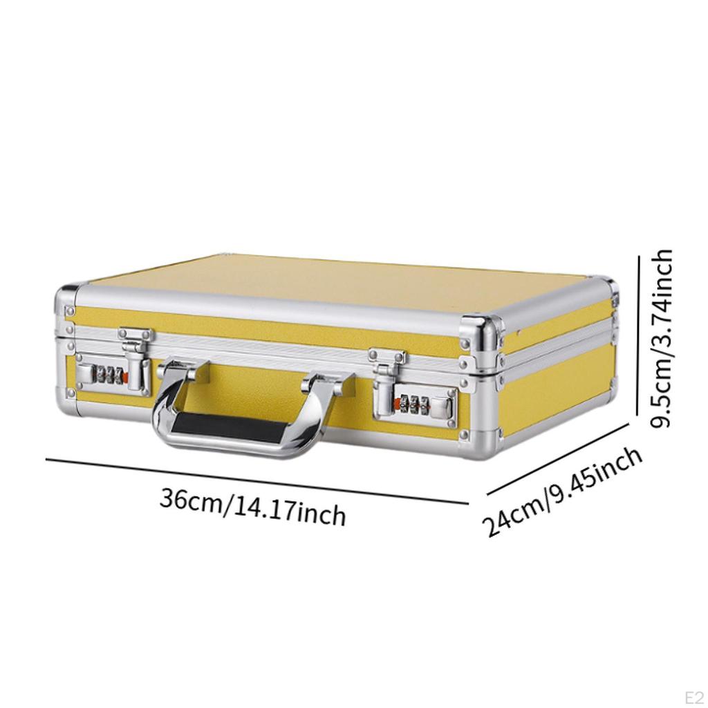 Aluminum Alloy Case Document Storage Box Hard Shell Briefcase for Outdoor Men Mic