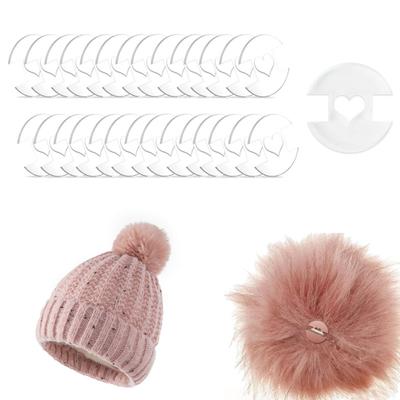 50 Stück Pom Poms Knöpfe DIY Abnehmbare Pom Poms Halter aus Acryl für Strickmützen Beanies Toques Dekorationen