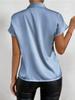 Women Summer Minimalist Shirt Elegant Women's Satin Pink Short Sleeved Lace-up Bow Neck Casual Fitting Office Shirt