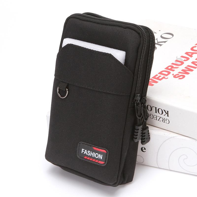 

Leather Belt Mobile Phone Waist Bag - Outdoor, Large Capacity for Mountaineering and Construction Sites 17cm чёрный