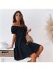 Off Shoulder Solid Color Dress Waist Hugging Elegant Strap Dress for Women Sleeveless Loose Dresses Causal Backless Dress