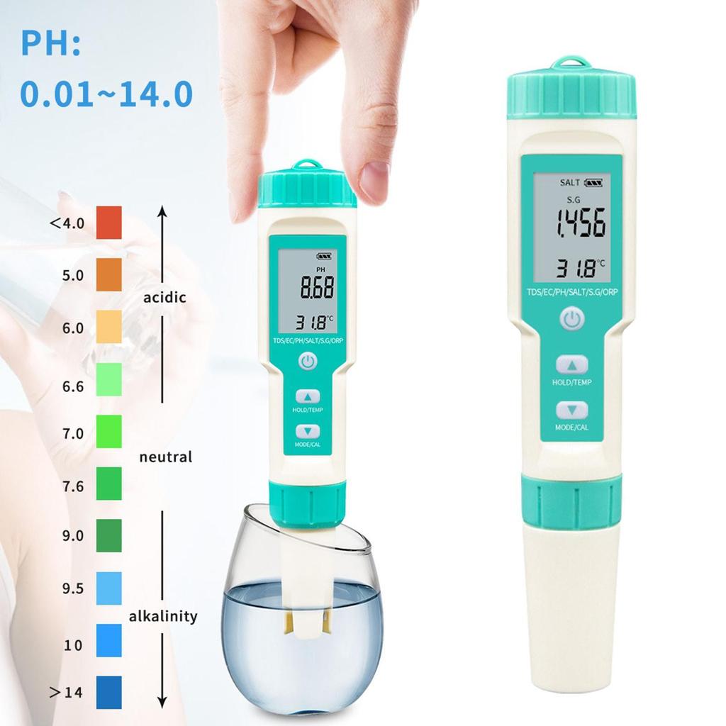 7 In1 Water Quality Tester Waterproof pH/EC/TDS/Temperature Meter