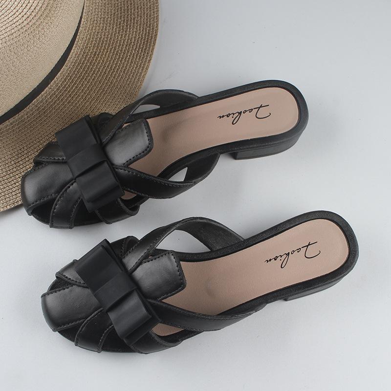 Heli Shark Ladies Summer Half Slippers New Casual Outer Wear Hollow Slippers Flat Bottom Fashion Women's Shoes Cool Slippers