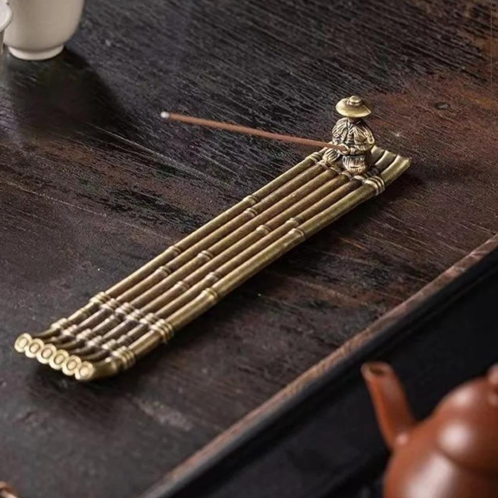 Metal Incense Stick Burner Ancient Style Boat Shape Incense Stick Holder Classical Elegance Aromatherapy Ornament 7