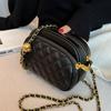 Chic Versatile Chain Shoulder Bag for Women Small Square Bag Textured Niche Monochromatic Crossbody Bag Women's Bag