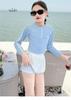 Children's Swimsuit Girls' Long Sleeved Two-piece Polyester Sports and Leisure Student Vacation Hot Spring Swimsuit