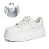 Foam Sole Leather Little White Shoes Women's 2025 Spring New Silver Heightening Board Shoes Casual Platform Ins Style Women's Shoes