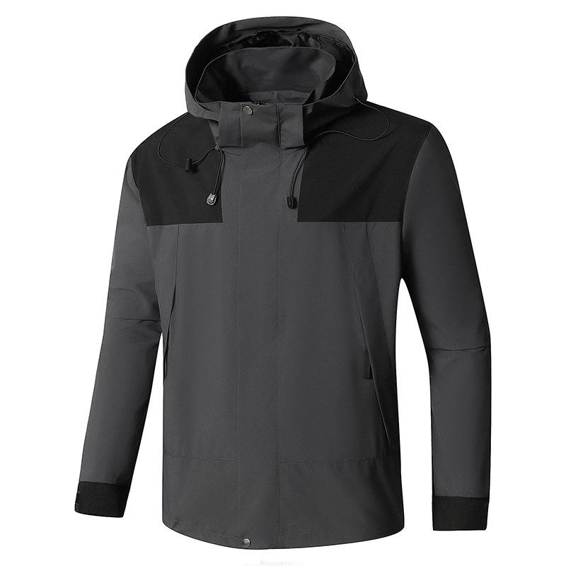 Outdoor Single-layer Jacket for Men and Women New Windproof and Waterproof Detachable Hood Spring and Autumn Thin Mountaineering Jacket