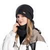 Women's Knitted Hat Winter European and American Warm Hat Scarf Set Fleece Ear Protector Pullover Wool Hat
