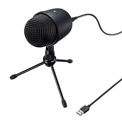 Sanwa Supply Gravação Microfone USB com Suporte Unidirecional Skype Compatível Jogo Postando Ao Vivo/Vídeo MM-MCU04BK