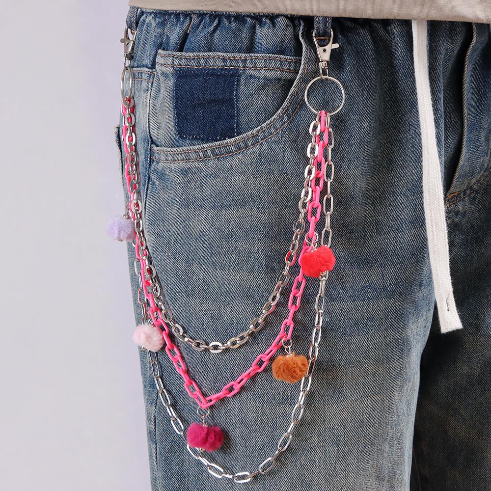 Hip Hop Girl Metal Chain Waist Accessory With Lobster Clasp For Trendy Denim Pants