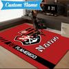 Custom Name Black Crest Flamengo Rug Game Carpet, Floor Mat for Bedroom Living Room Entryway Rug, Home Decor Idea Gift for Christmas birthday