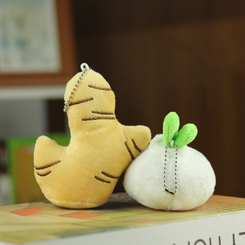 Realistic Plush Garlic Keychain Stuffed Vegetable Toy Cute Mini Bag Charm 8-16 Cm