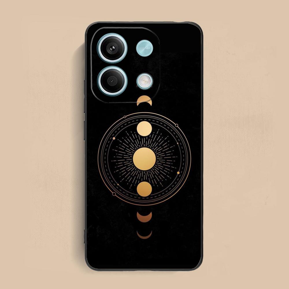 Sun Moon Mobile Cell Phone Case for Xiaomi Redmi Note 14 13 12 11 S Pro Plus 4G 5G Colorful Printing Cover Luxury Cover Pretty