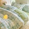 Winter New Imitation Rabbit Fleece Four-piece Set, High Gram Weight Double-sided Fleece Fleece Thermal Bed Sheet Quilt Cover Three-piece Set