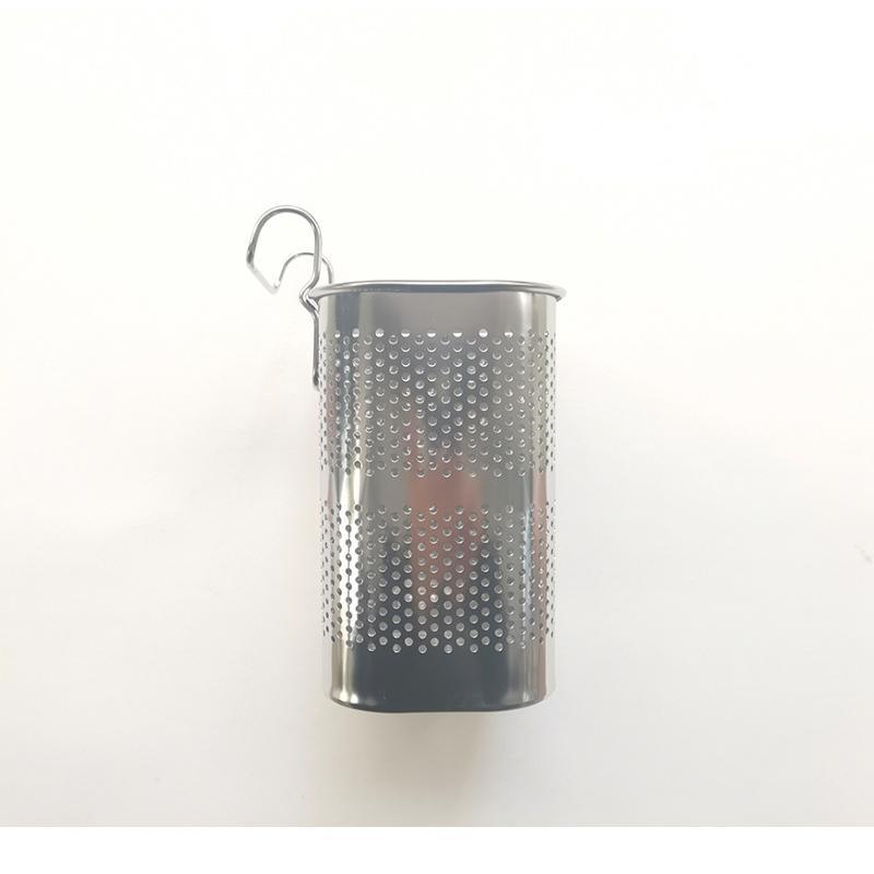 Stainless Steel 2-Compartment Chopstick Holder With Perforated Drain, Thickened Edges For Kitchen Utensil Storage