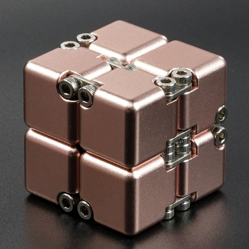 Edc German Cube Premium Aluminum Alloy Fidget Toy Pocket-Sized Infinity Flip Cube Gadget Stress Anxiety Relief For Adults Kids