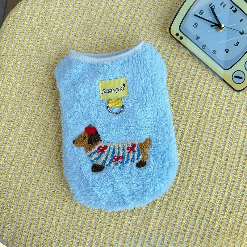 Dog and Cat Clothing - Autumn and Winter Style - Cute Double-sided Plush Thick Pullover for Home Warmth - Pet Clothing