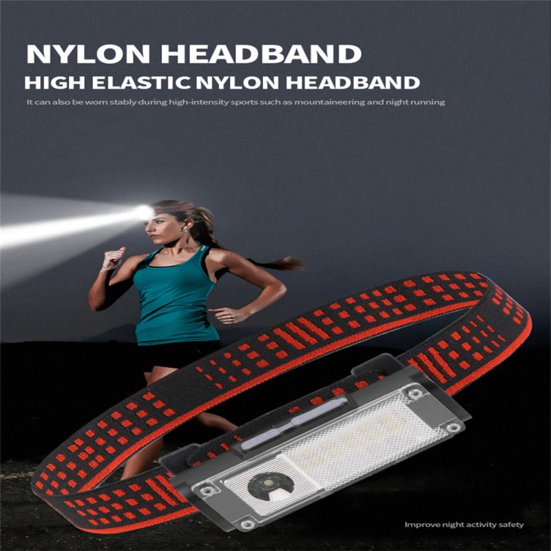Led Headlamp Type-c Rechargeable Headlight Torch Flashlight Head Band Lamp With Indicator Light