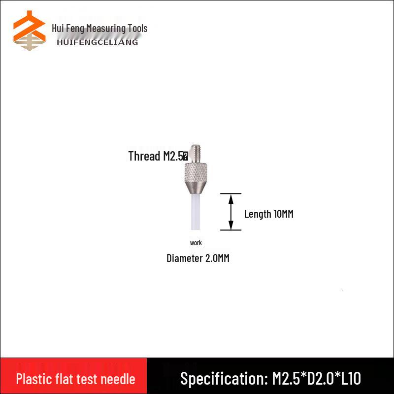 Plastic Dial Indicator Flat Test Needle - Thousandths Gauge Probe M2.5