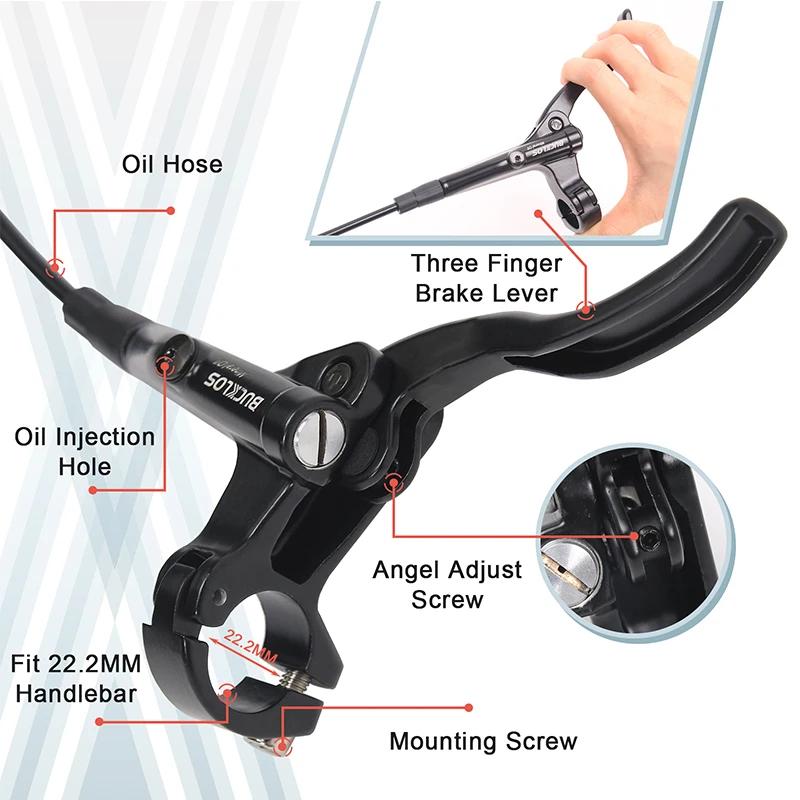 BUCKLOS Bike Hydraulic Brakes Set 160mm Bicycle Disc Brake Set Aluminum Alloy Road Mountain Bike Hydraulic Disc Brake Kit