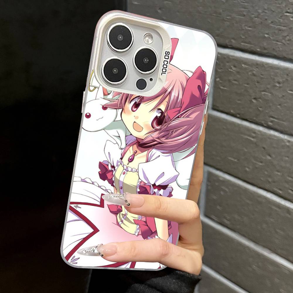 Beliebte Anime-Mädchen mattierte Handyhülle Für iPhone 17 16 15 14 Plus 13 12 11 Pro Max X Xs XR Silber Hartschalen-Cover