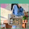 Women Penguin Cat Dog Patterns Canvas Tote Bag For School And Shopping With Zipper Closure And Dual Straps