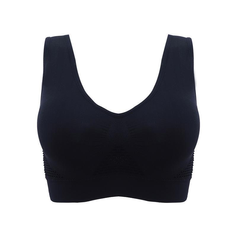 1 Pcs Women s Breathable Sports Bra Shockproof Vest Gathering Bra Running Speed Drying Yoga Shaping Vest 3XL чёрный