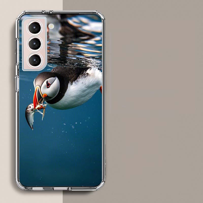 

Puffin Bird Phone Case For Samsung Galaxy S25 Edge S24 S23 FE S21 S20 S10 Plus S22 S26 Ultra Cover Clear Cases TPU Capa Shell Co Samsung S24 FE